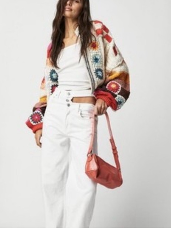 Free People Sweaters - Free People Clear Skies Cardi Granny Square Chunky Knit Medium NWT Sold Out